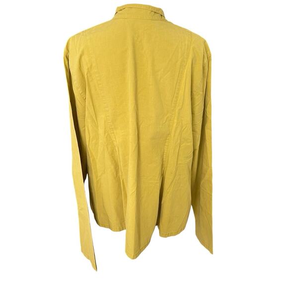 Eleven Stitch Design XL Blouse Unique Button Front Top Shirt Chartreuse - Picture 9 of 10
